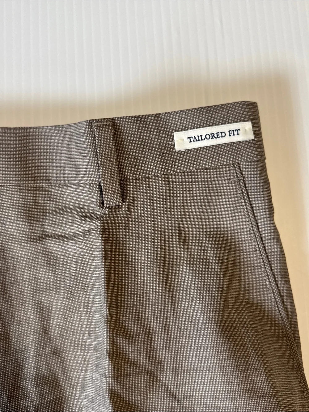NWT Jos A Bank 1905 brrr Comfort Wool Dress Pants 34x30 Tailored Fit Taupe Tan